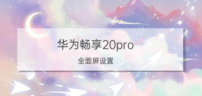 华为畅享20pro 全面屏设置 华为畅享20怎么调分辨率？